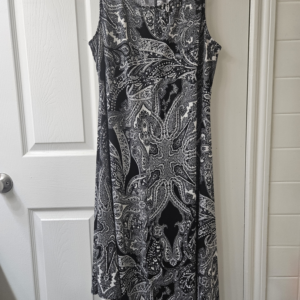 ONE WORLD Black and White Asymmetrical Dress